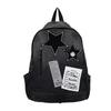 Middle school student schoolbag large capacity personality foreign style backpack new leisure travel star denim backpack