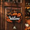 Halloween Wooden Door Hanger with and Bell for Party Wall Decor