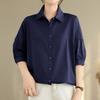 Navava Women Simple Thin Loose Fit Short Sleeve Shirt Nb2749