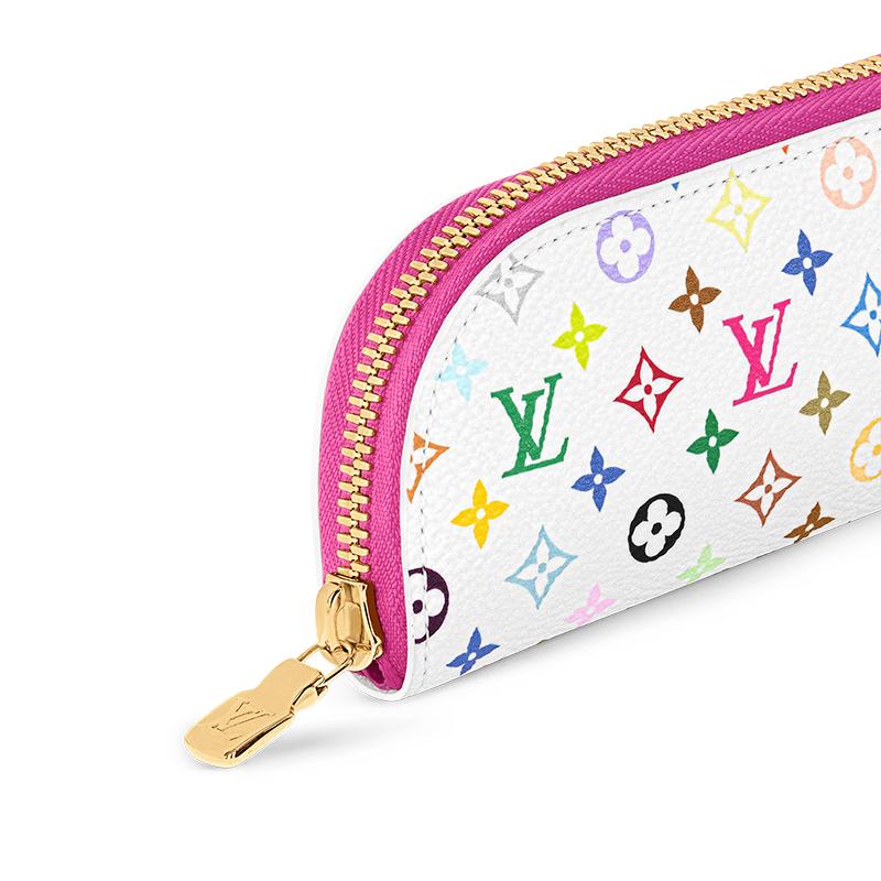 Louis Vuitton X Takashi Murakami Charlotte Letter Logo Reißverschluss Reise Aufbewahrungstasche Unisex Taschen Weiß Mehrfarbig GI1303