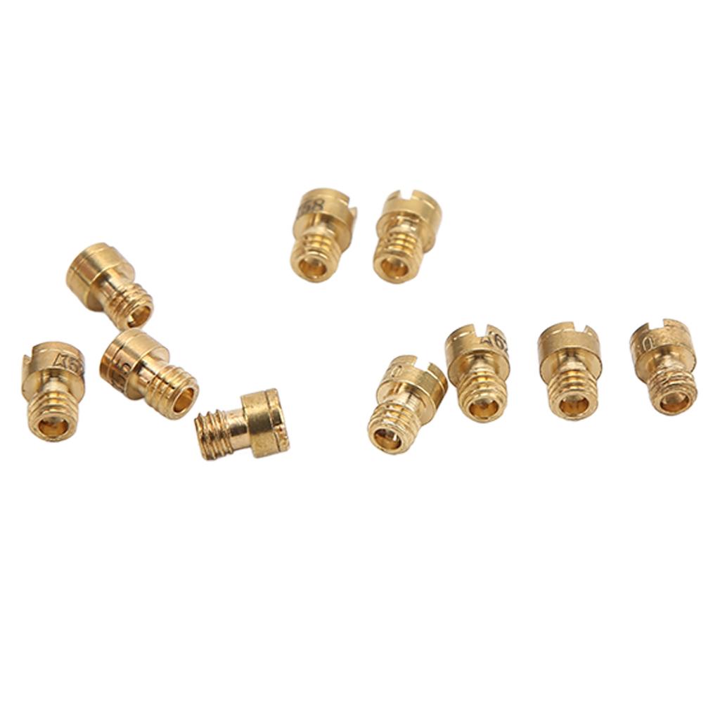 10pcs Carburetor Main Jets Metal Main Nozzle Replacement for Dellorto Bing Carburettor GY6 M4 #52?75
