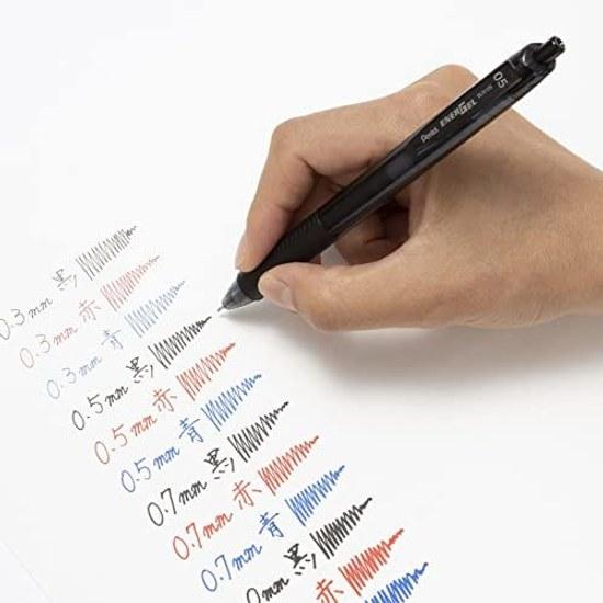 Pentel Ballpoint Pen Gel Ink EnerGel ES 0.5mm Black Barrel BLN125-A 10 pieces
