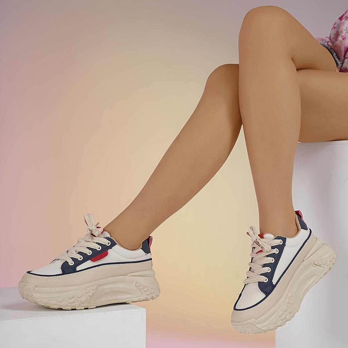 Женские модные кроссовки на платформе — фото 12