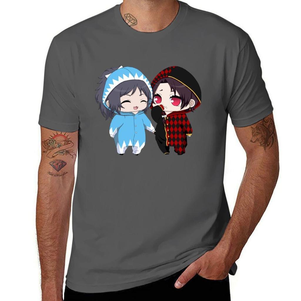 Fanart Yamatonokami Yasusada And Kashuu Kiyomitsu Chibi Tshirt Work Wear Simple Tee Shirt