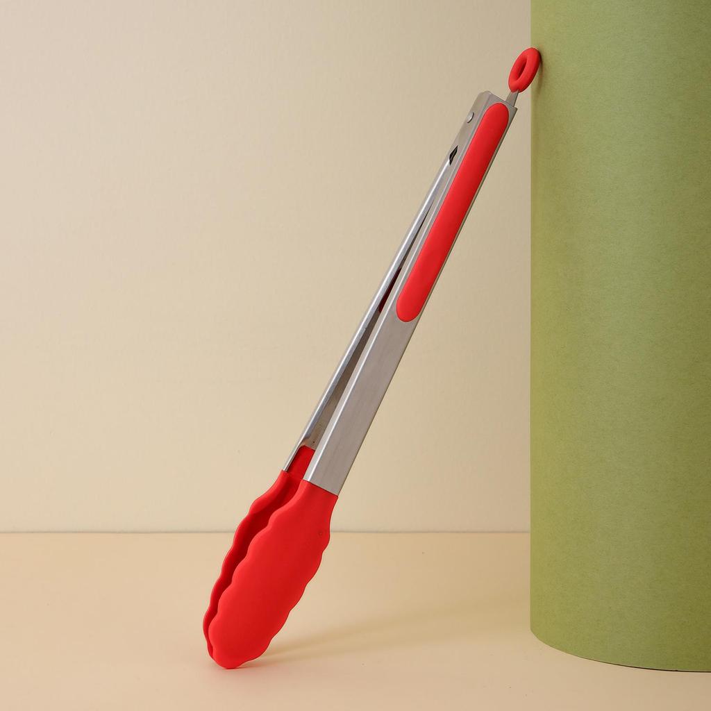 Stainless Steel Silicone Kitchen Tongs - Heat Resistant, Non-slip BBQ & Food Clips