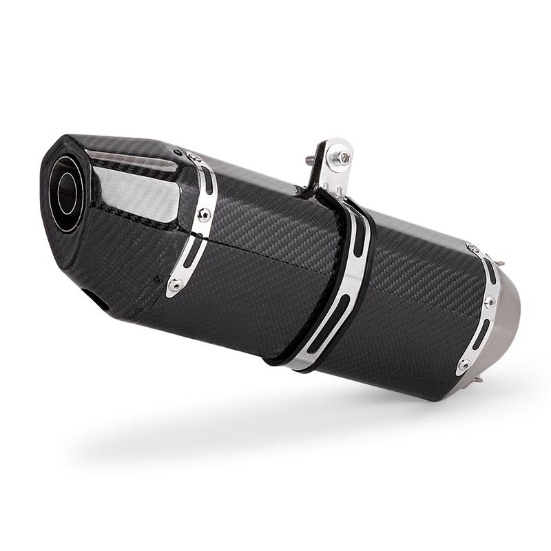 51MM Motorcycle Exhaust Carbon Muffler Universal Modified Scooter Tail Pipe for Gsxr150 Cbr150r Z400 R15 Z250 Mt15 250sr 370mm