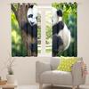 Adorable Panda Wildlife Nature Curtains Panels for Home Decor Living Room Bedroom Drapes Window Blinds Jungle Forest Accent