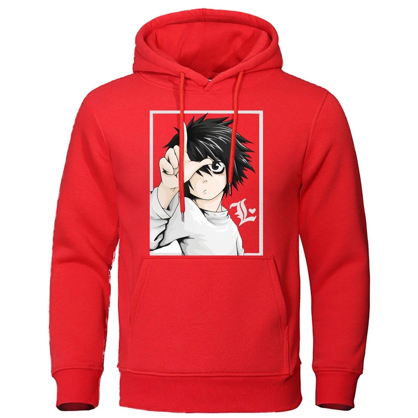 

Осенняя толстовка унисекс, толстовки в стиле японского аниме «Тетрадь смерти», уличная одежда, забавный пуловер унисекс, теплая толстовка в стиле Харадзюку S