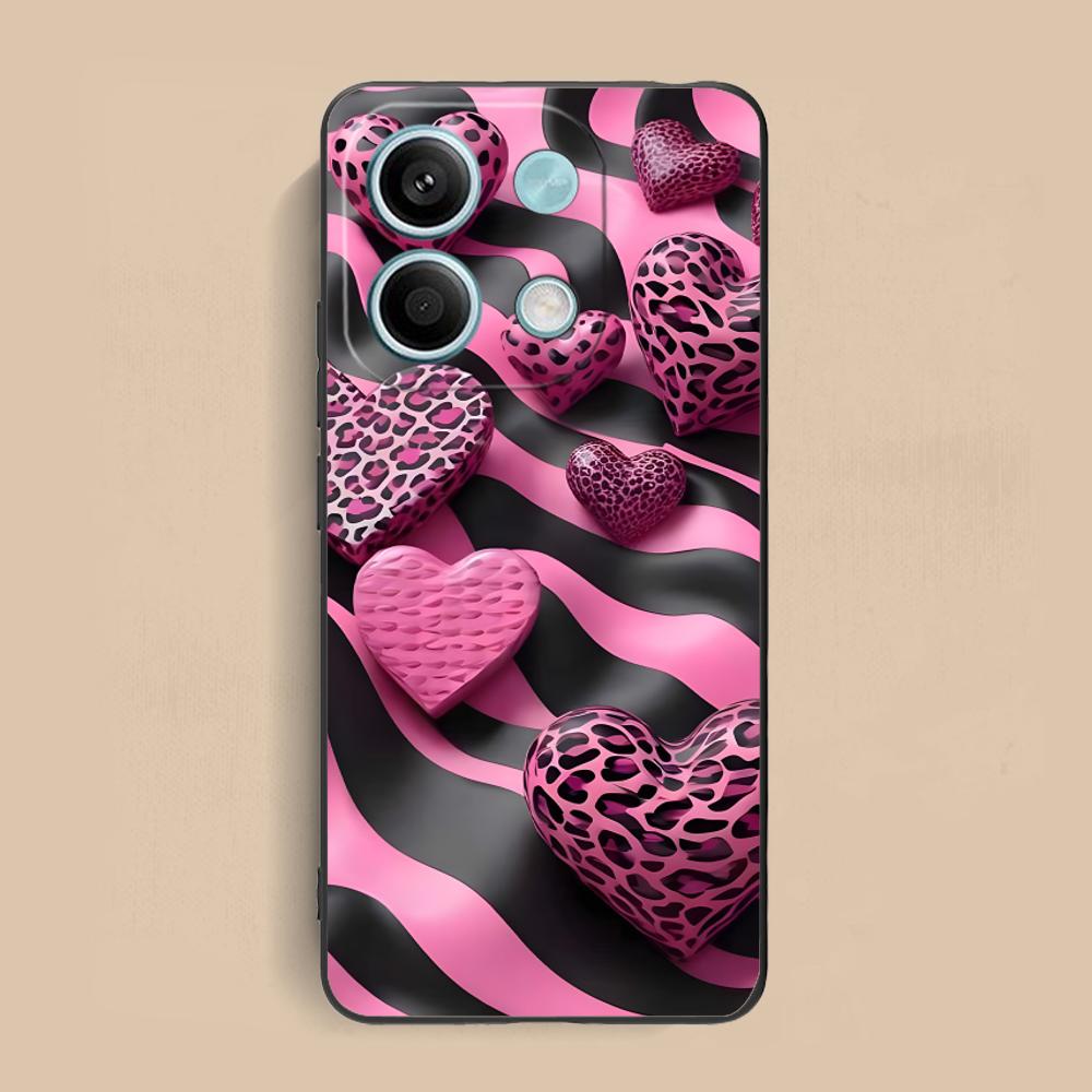 Y2K Glowing Hearts Mobile Phone Case for Xiaomi Redmi 15 14 13 12 A5 3 2 1 C Plus 4G 5G Colorful Printing Cover Cover Luxury