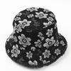 Flower Embroidered Denim Fisherman Hat Frayed Brim Sunscreen Sun Cap Cowboy Bucket Hats  Travel