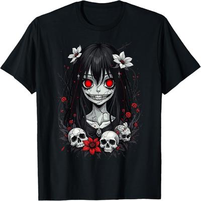 Creepy Japanese Anime Manga Horror Pastel Goth Grunge T-Shirt