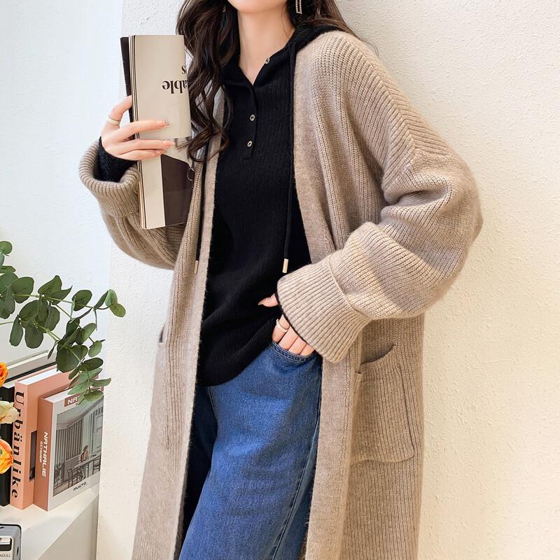 Mocana Vielseitiger Damen-Strickjacke mit langen Ärmeln