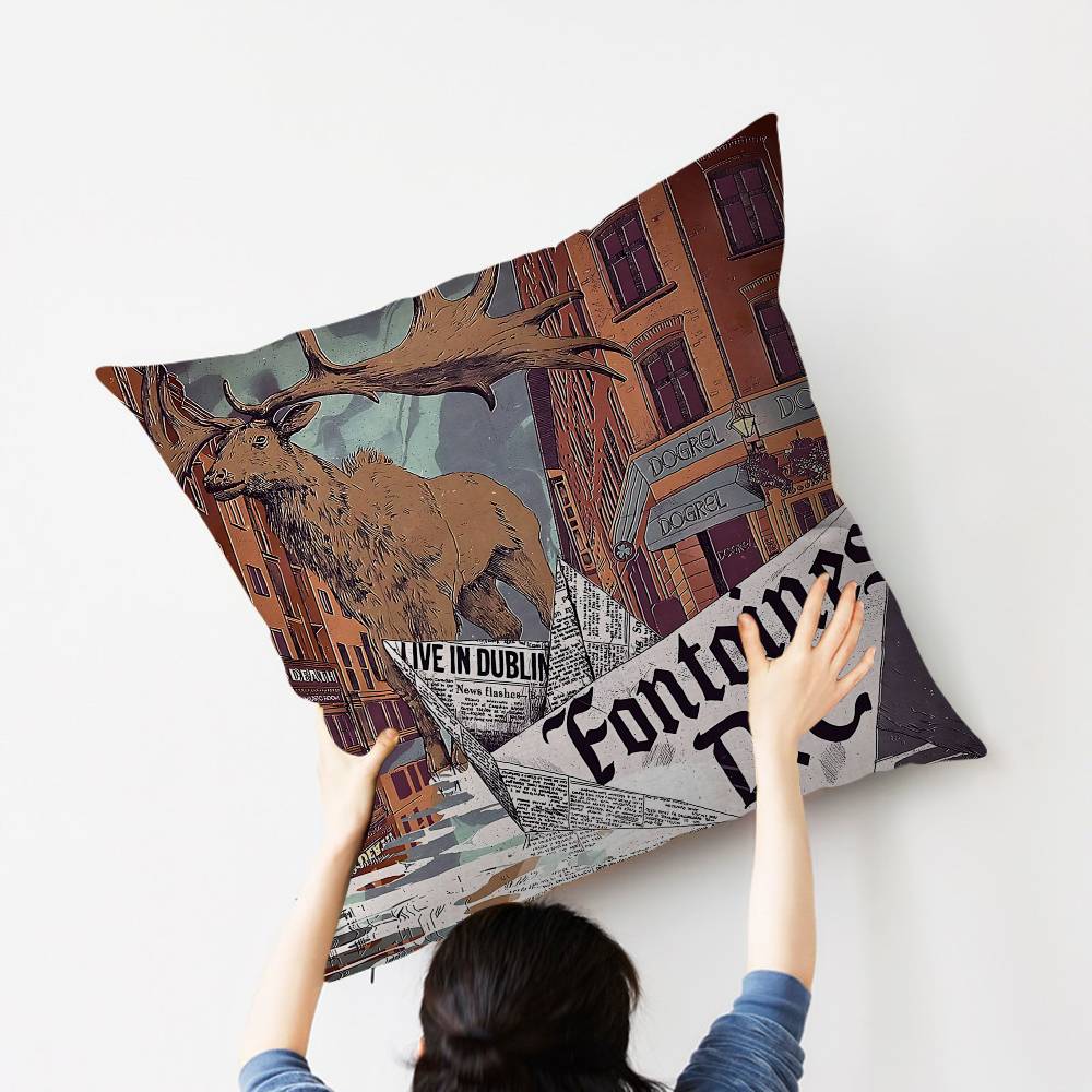 F-Fontaines D.C. Romance Pillow Cushion Cover Pillowcase Living Room Sofa Home Decor Customized