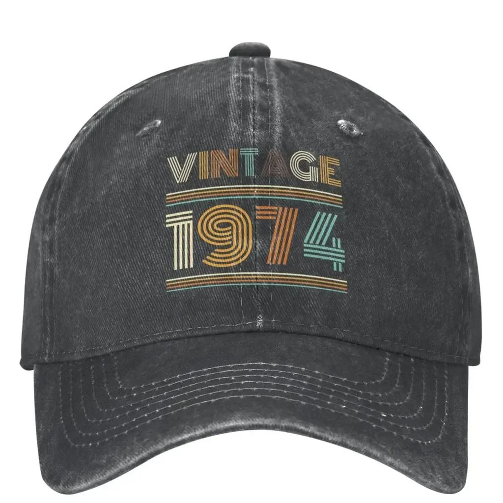 Vintage 1974 Ludzie 50. Urodziny Strój Mężczyźni Kobiety Czapka z daszkiem 50 lat Prezent Czapka trucker Nakrycie głowy