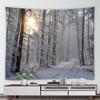 Winter Woods Snow Print Pattern Tapestry Home Bedroom Living Room Dormitory Wall Decor Background Cloth Tapestry