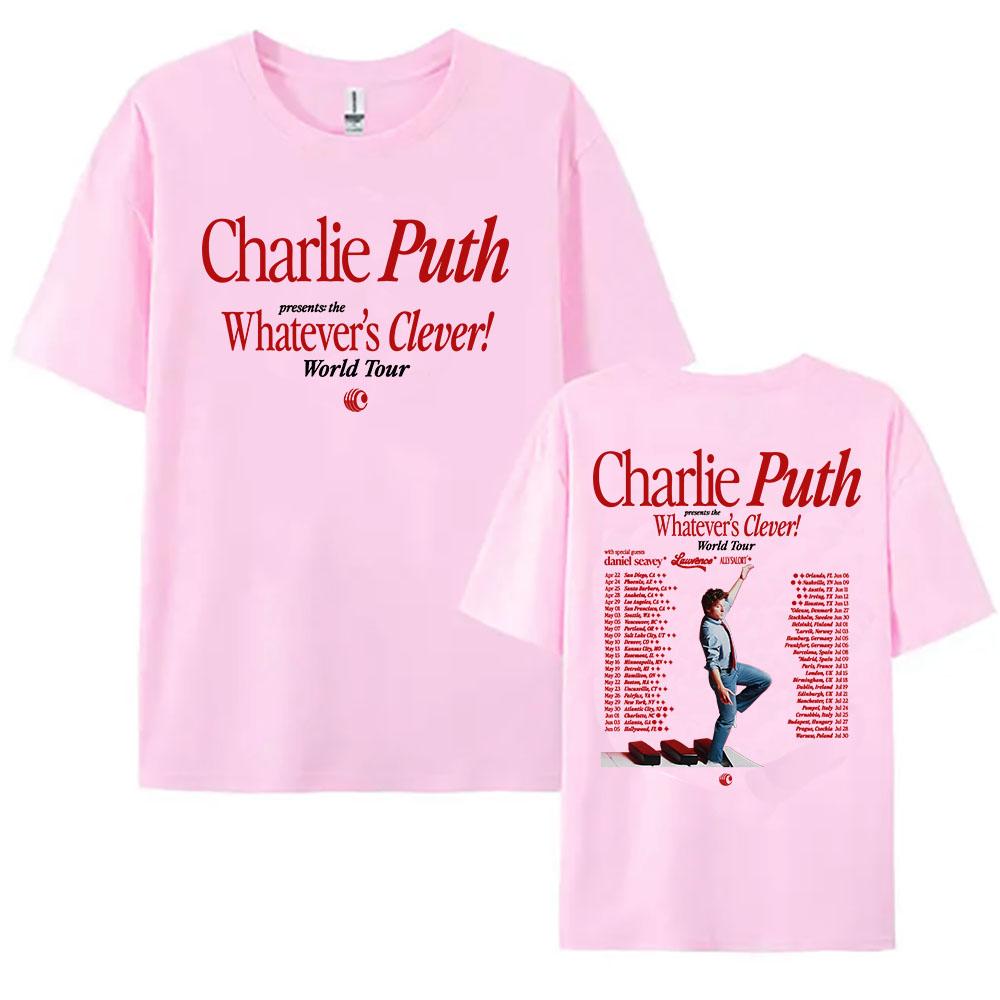 Charlie Puth Whatever's Clever! World Tour 2026 T-shirt Summer Short Sleeve Cotton O-neck Tshirts Unisex Streetwear Graphic Tees