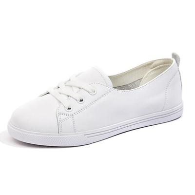 Women's Genuine Leather Sneakers Women Casual Fashionable Sports Shoes Vulcanized Woman Summer Flat Shoe Ladies White Lacing 40