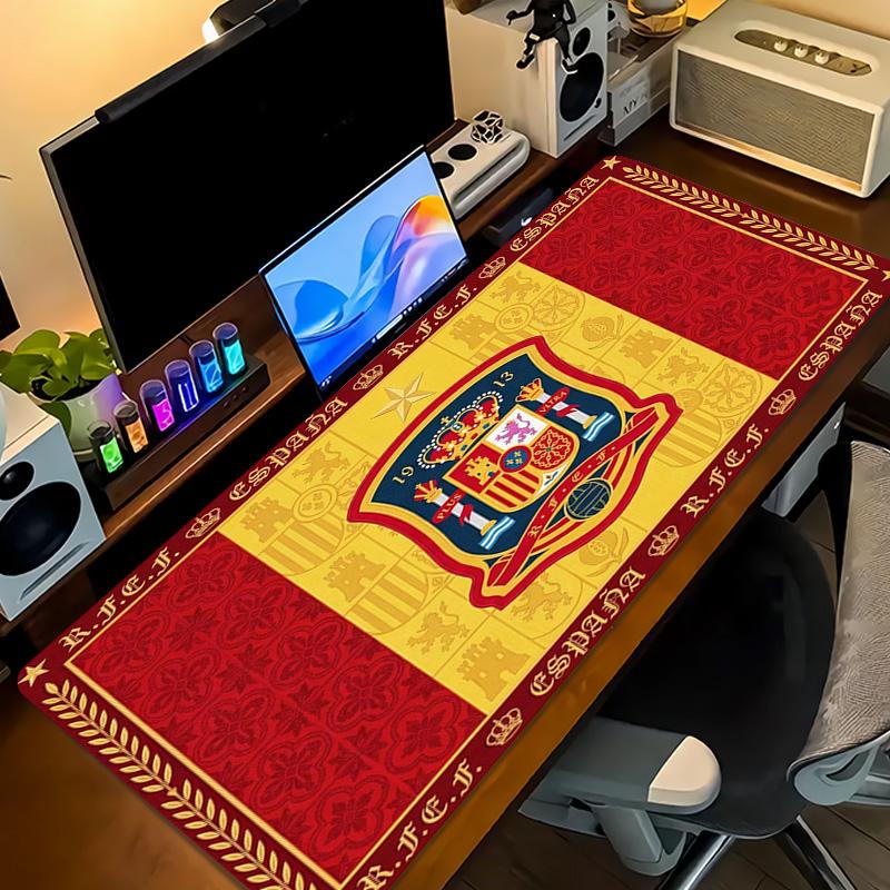 Spain Football Team Color Mouse Pad Large Gaming Table Cushion Non-slip Laptop Tablet Big Mousepad XXL Mat Mini PC Playmat With Lock edge