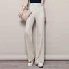 Women's Wide-Leg Cotton-Linen Floor-Length High-Waisted Plus Size Casual Pants