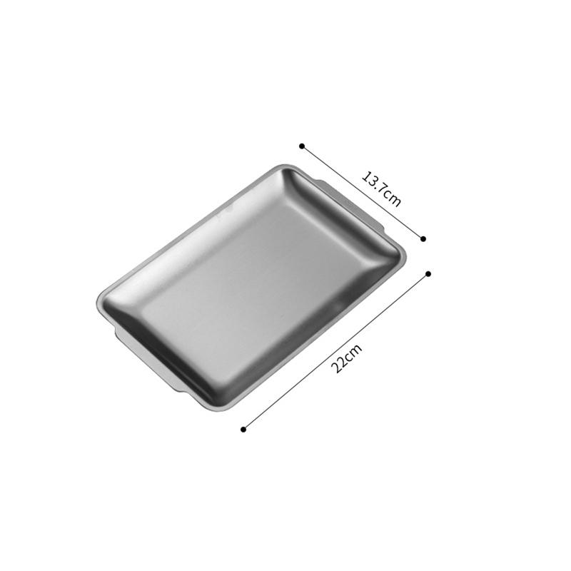 Silver Gold Stainless Steel Serving Plate Restaurant BBQ Skewers Sushi Tray Large Shallow Tray Food Storage Plates For Kitchen