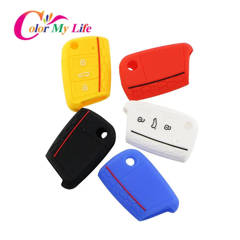 Silicone Car Key Protection Cover Key Holder Case Fit for Volkswagen VW Golf 7 MK7 7.5 2013 - 2019 Accessories