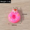 Tusember 15pcs Cute Cartoon Simulation Food Donuts Charms for Drop Earrings Necklace Bracelet DIY Keychain Jewelry Making Craft