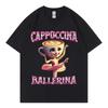 Cappuccina Ballerina Funny Italian Brainrot Meme T-shirt Fashion Aesthetic Short Sleeve T Shirt Women Casual T-shirts