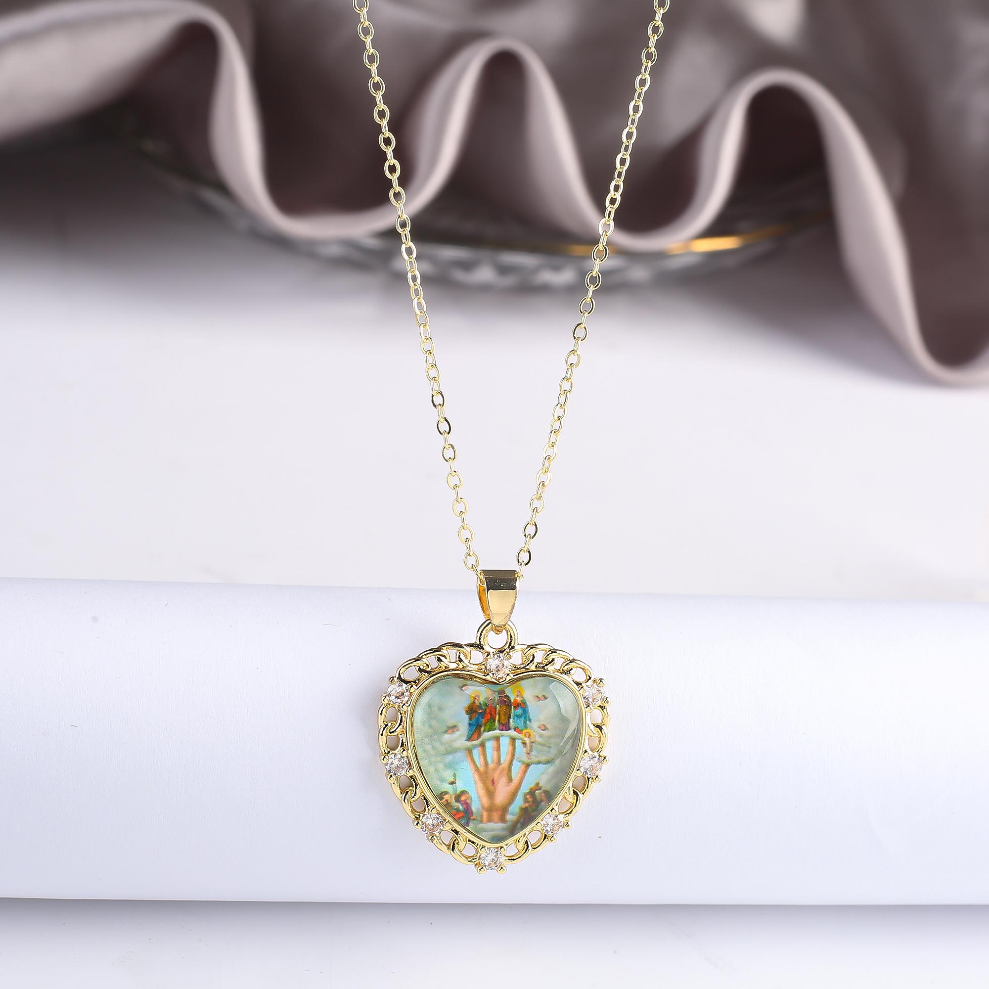 

9 Style Fashion Virgin Mary St. Jude Pendant Necklace Classic for Religious Figures Zircon Choker Chain Daily Wear Party Gift