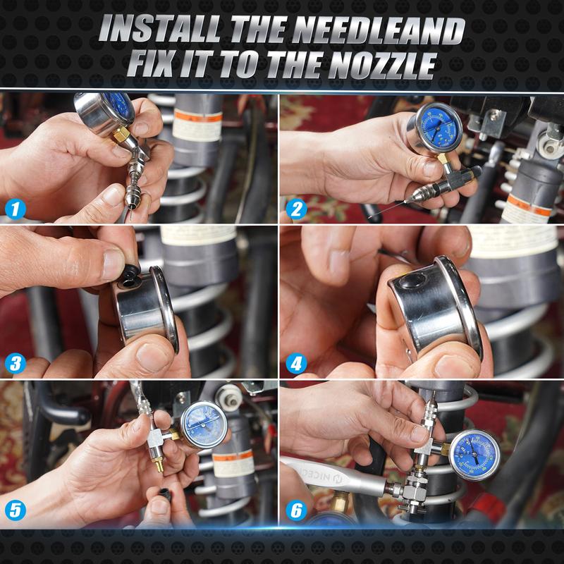 350/600 PSI Stoßstickstoff-Manometer Nadel Füllwerkzeug Für Yamaha YZX Polaris RZR CanAm Arctic Cat Schneemobil FOX Raptor LKW ATV UTV