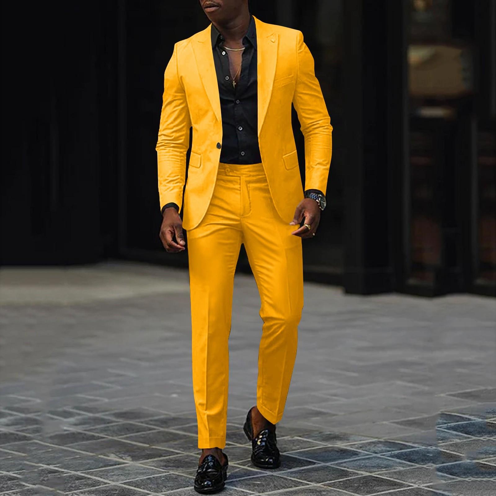 

Унисекс Зимние однотонные пиджаки для костюмов Унисекс Повседневные модные куртки на пуговицах L жёлтый