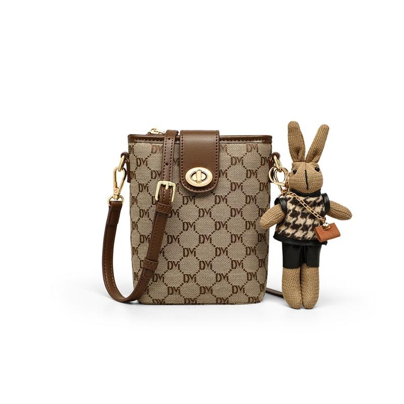 Mobile Phone Bag for Women 2025 Autumn Winter New Women's Bag Crossbody Bag Small Bag High-end Feel Single Shoulder Bucket Bag Handbag