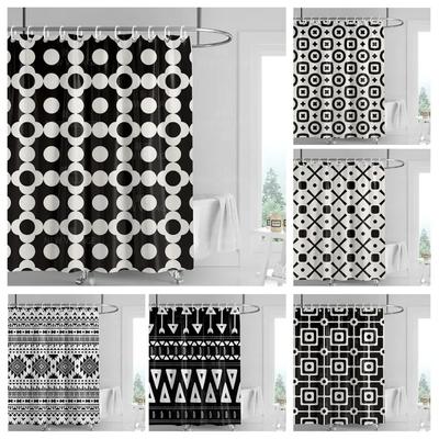 Decoración del hogar cortinas de ducha cortina de baño impermeable tela Sala de estar Moderno Nórdico Moderno patrón geométrico simple