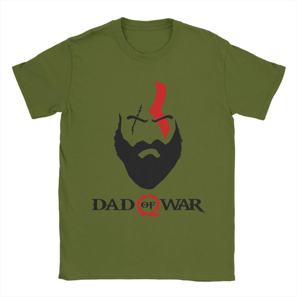 Dad of War God of War Ragnarok T Shirt Unisexs Cotton Vintage TShirt Crewneck Tees Short Sleeve Tops Printed