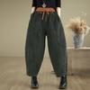 Pantaloni Harem da Donna Invernali Spessi Vintage in Velluto a Coste Pantaloni Caldi Casual