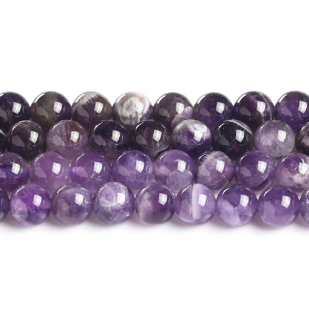 Amethyst Violet Natural Stone 4/6/8/10/12mm Beads 15"Strand Smooth Loose Spacer Beads for Jewelry Making DIY Bracelets Accessories