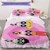 Powerpuff Girls Cartoon Prints Bedding, Duvet Cover and Pillowcases, Birthday Gift (1 Duvet Cover + 2 Pillowcases, Pillow Insert Not included)JM001
