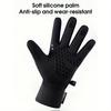 Black Winter Cycling Gloves, Touch Screen Compatible, Waterproof, Thermal Lined Hand Warmers, Anti-Slip Silicone Grip for Men and Women
