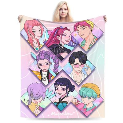 Kpop-inspired Blanket  Warm Soft Funny Plush Throw Blanket For Children Couch Chair Sofa Bed Flannel Bedspread Bed Cover
