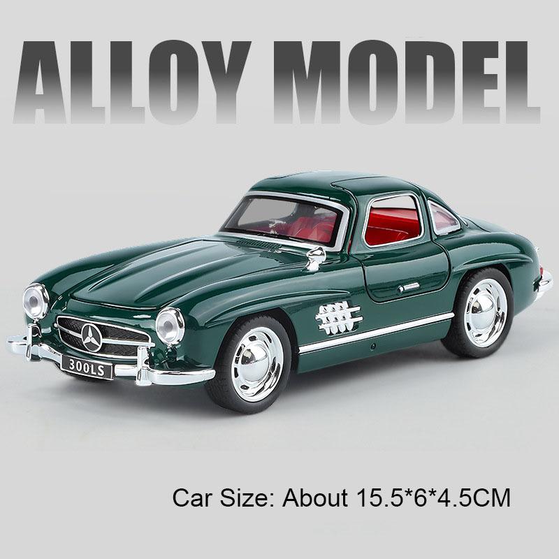 1:32 Scale 300SL C260L Toy Car Model Metal Body Rubber Tires sound light Pull Back Miniature Models Boys Gifts Collectibles