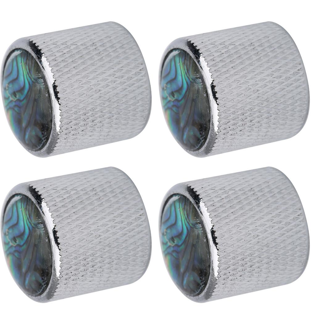 4 Pcs Electric Bass Knob Dome Metal High End Shell Inlaid Tone Volume Control Guitar Parts(Color
