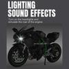 1: 12 Brinquedo de Motocicleta Ninja H2R Carro de Simulação Estática Modelos Diecast de Liga Brinquedo de Luz e Som Motocicleta para Crianças Presentes de Aniversário