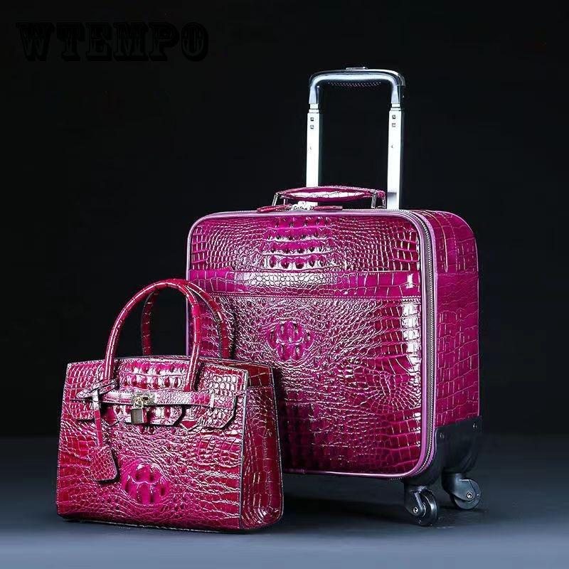 

Чемодан из воловьей кожи с универсальным колесом, высококачественный чемодан для посадки, чемодан на колесиках, свадебный чемодан