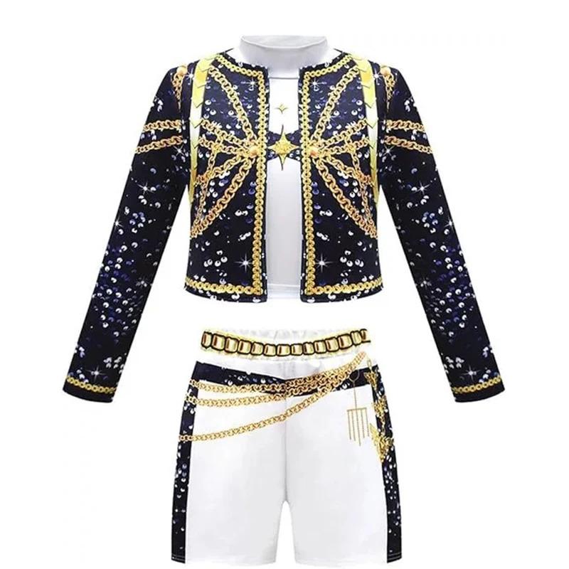 Anime Girls Zoey Mira Cosplay Costume Kids Fancy Party Dress Idol Movie Cosplay Halloween Carniva Clothes Golden Stage OZBZBD