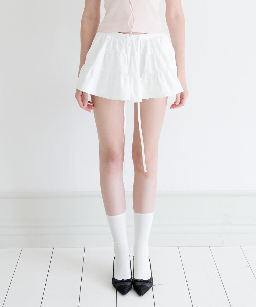 Alkialka Puffy Mini Skirt (Ivory)