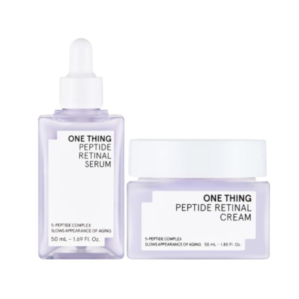 ONE THING Peptide Retinal 2-Step Skincare Set (Serum 50ml + Cream 55ml) Anti-Aging & Firming Special Kit