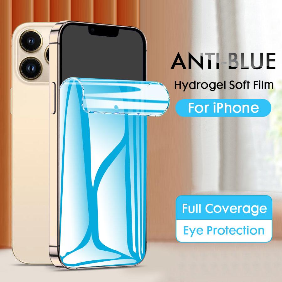 

Для iPhone 11 12 13 mini 14 15 16 Pro Max X XR XS Max SE 2020 6 6s 7 8 Plus Anti Blue Ray Hydrogel Film Protector Screen Protector iPhone 11