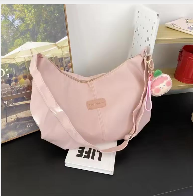 Casual Nylon Womens Shoulder Bag Korean Fashion Simple College Style Crossbody Bag Large Capacity Designer Ladies Handbag Purse