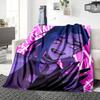 1Pc Purple Ink Artwork Blanket Soft Throw Blanket For Home Bedroom Bed Sofa Travel Office Solid Christmas Blanket