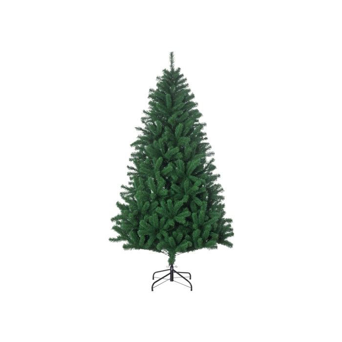 HOMCOM Sapin de Noël 1,8 m Sapin artificiel 1000 branches Pied métallique PVC Vert Ø120 x 180H cm
