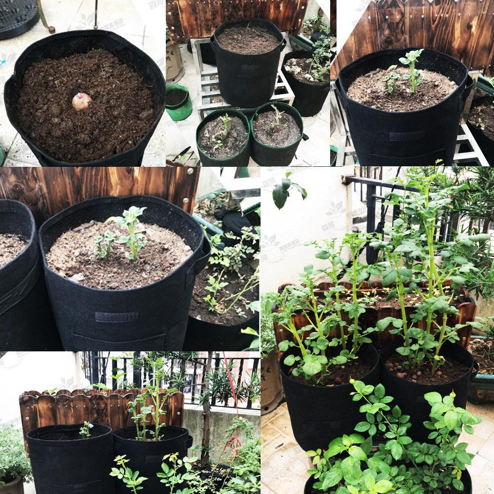 Breathable Potato Tomato Planting Bag Outdoor Garden Vegetable Plant Growth Bag(Brown)